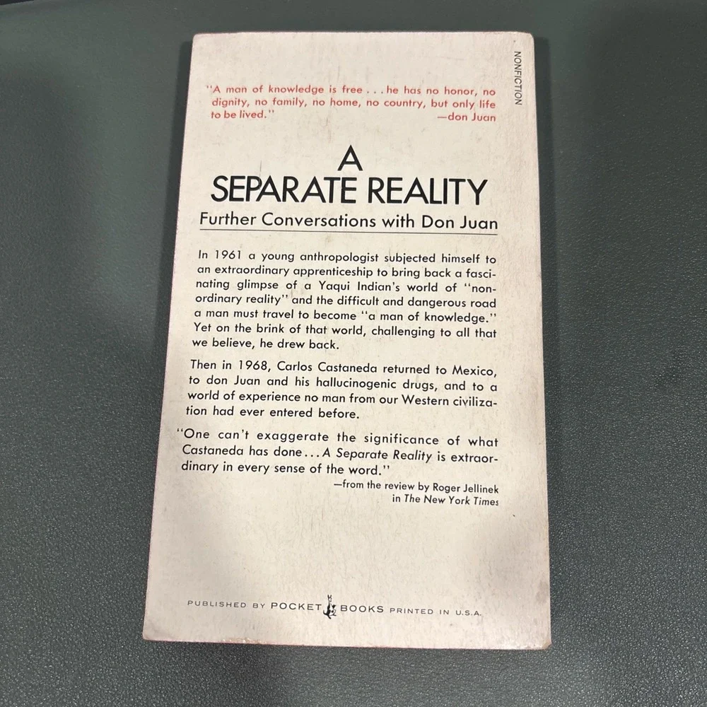 A Separate Reality - Carlos Castaneda 1972 First Pocket Books Used Good